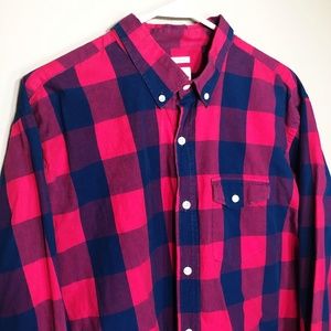 Plaid Button Down Men's XL Slim Fit Pink & Blue
